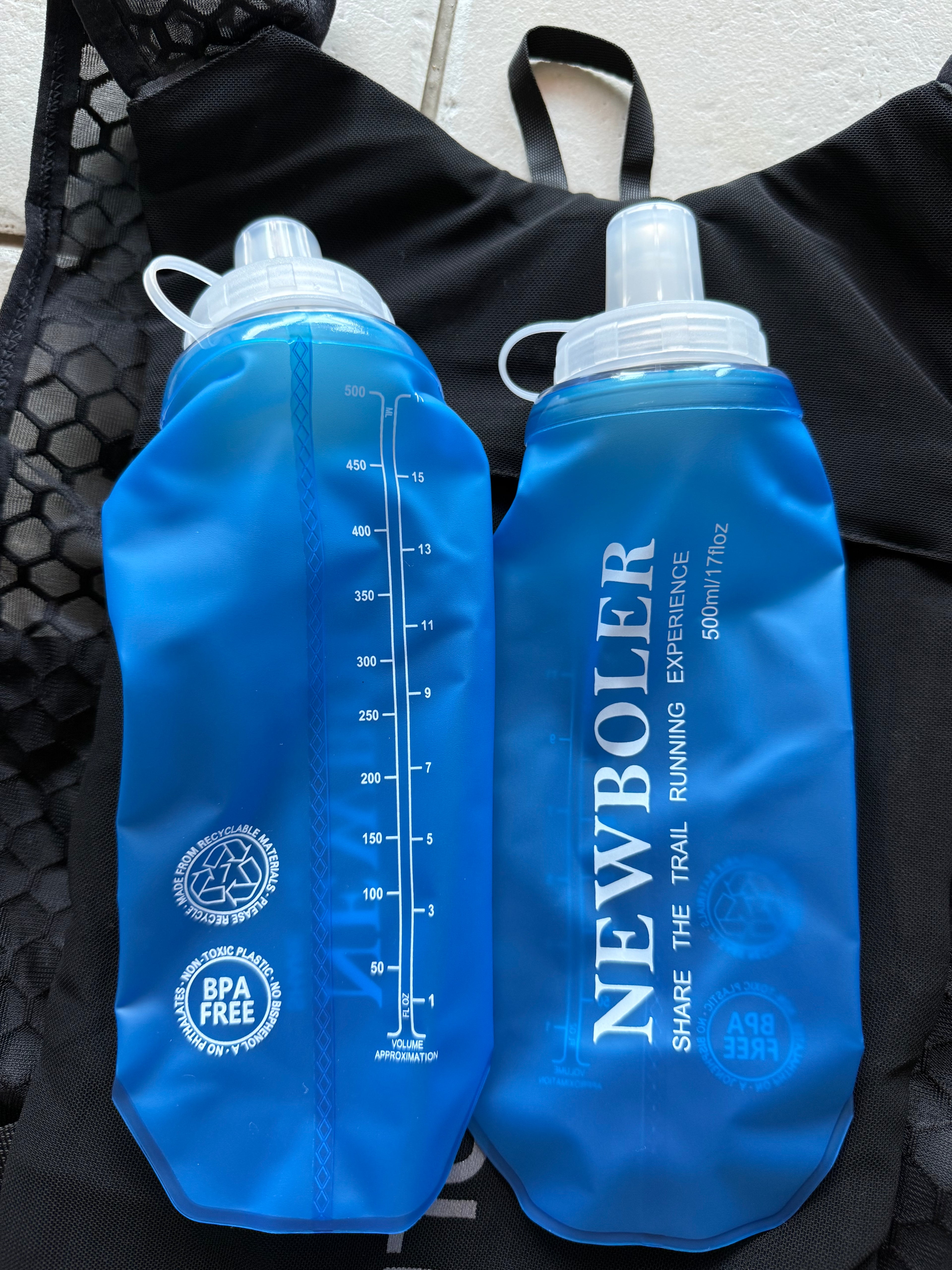 Gilet running / vélo + 2 flasques 500ml