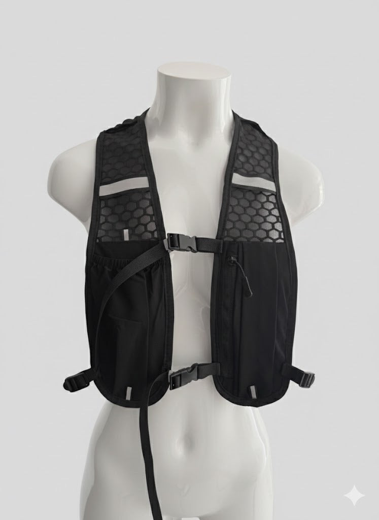 Gilet running / vélo noir pour femme