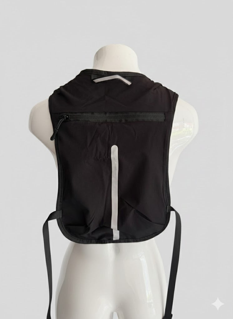 Gilet running / vélo noir pour femme