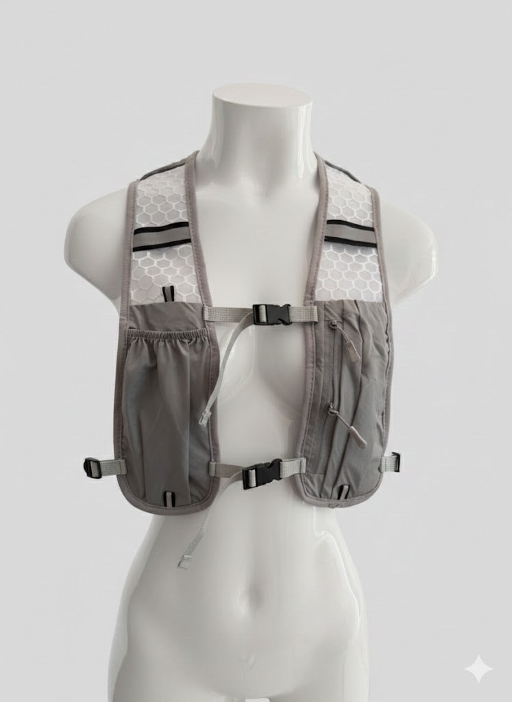 Gilet running / vélo gris pour femme